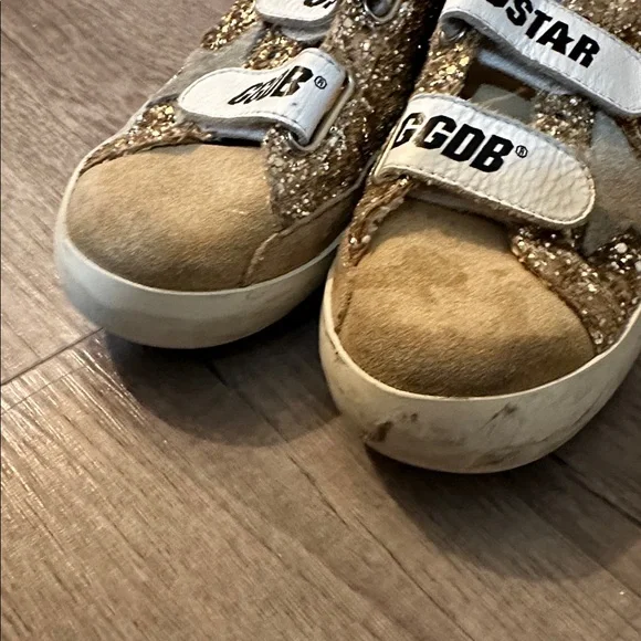 Golden Goose Girl’s Old School Glitter & Suede Grip-Strap Sneakers size EU 32 - Picture 5 of 9